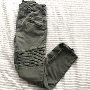Olive Moto Jeggings